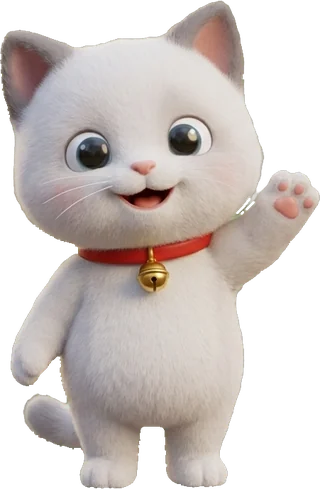 Mochi the kitten waving