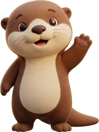 Ollie the otter waving