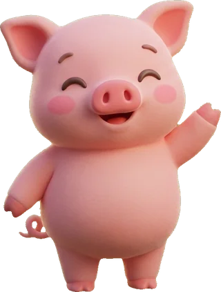 Peanut the piglet waving